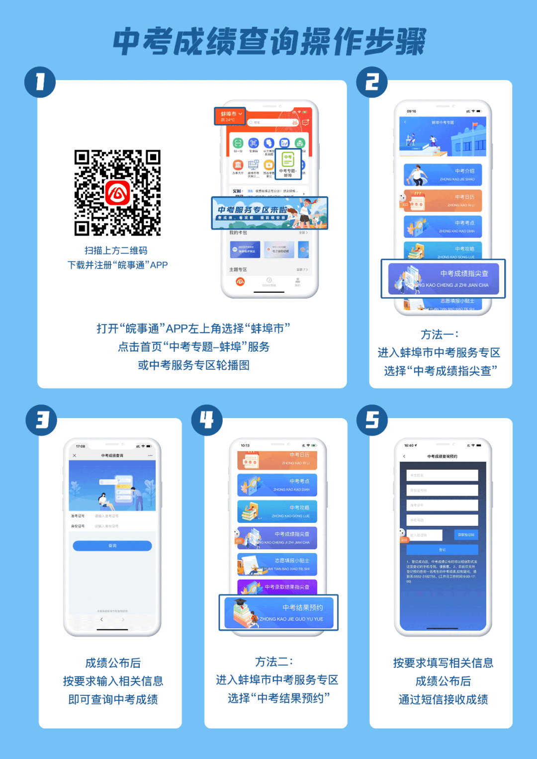 短信查中考成绩方法