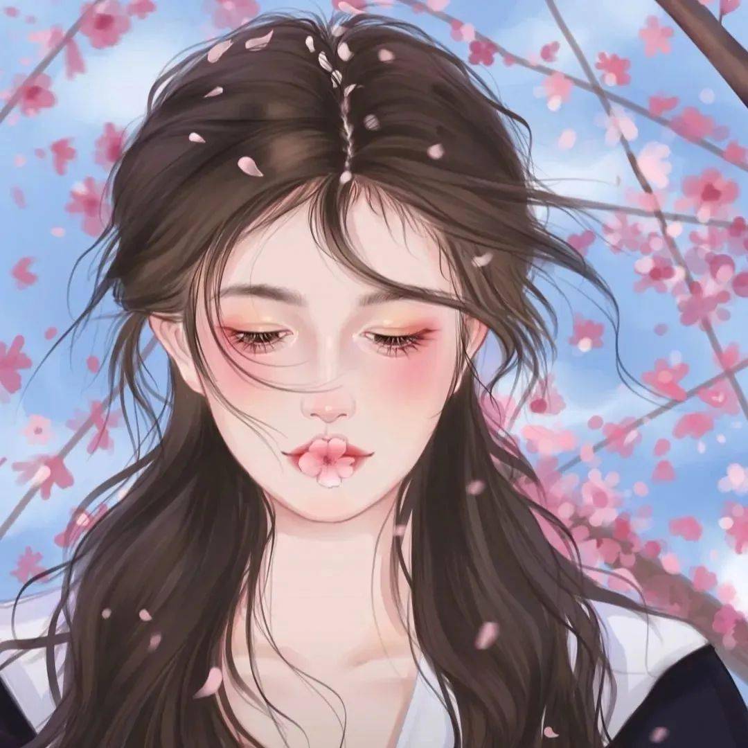 甜酷系手绘女生头像_微信_壁纸_后腿