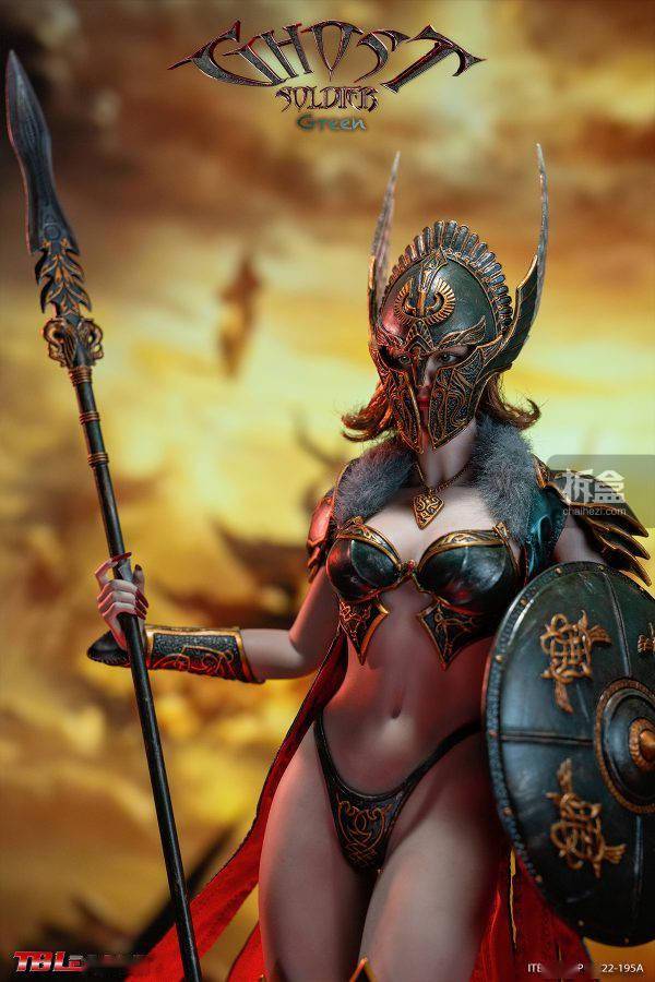 tbleague幽灵绿色盔甲16斯巴达女战士可动人偶手办