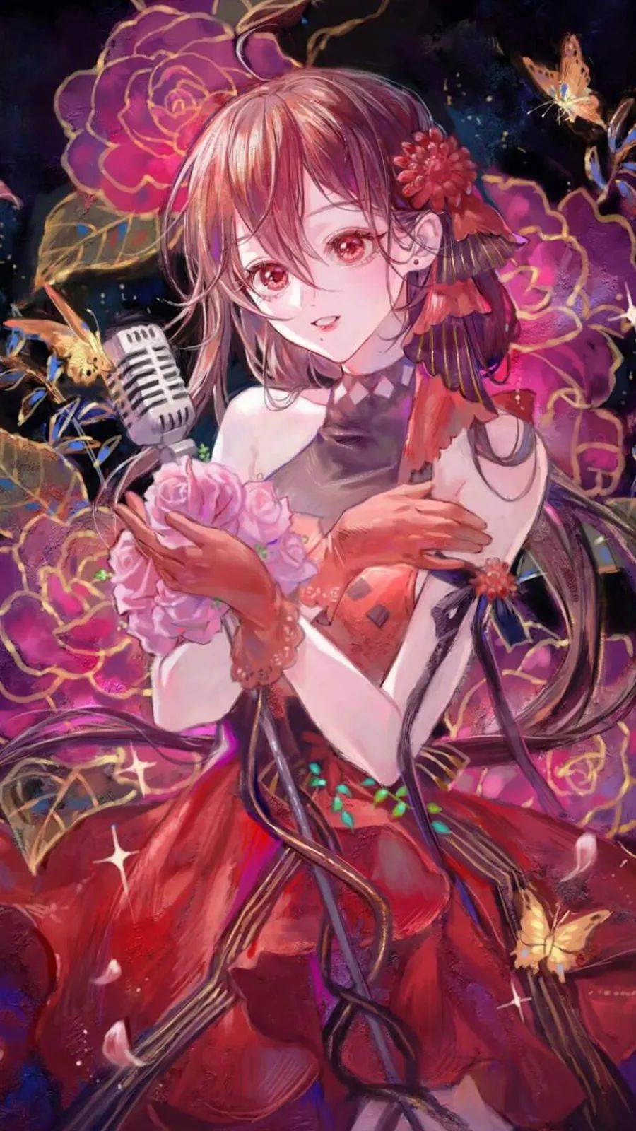 乐正绫壁纸赏析乐正司百曲绫动万年红