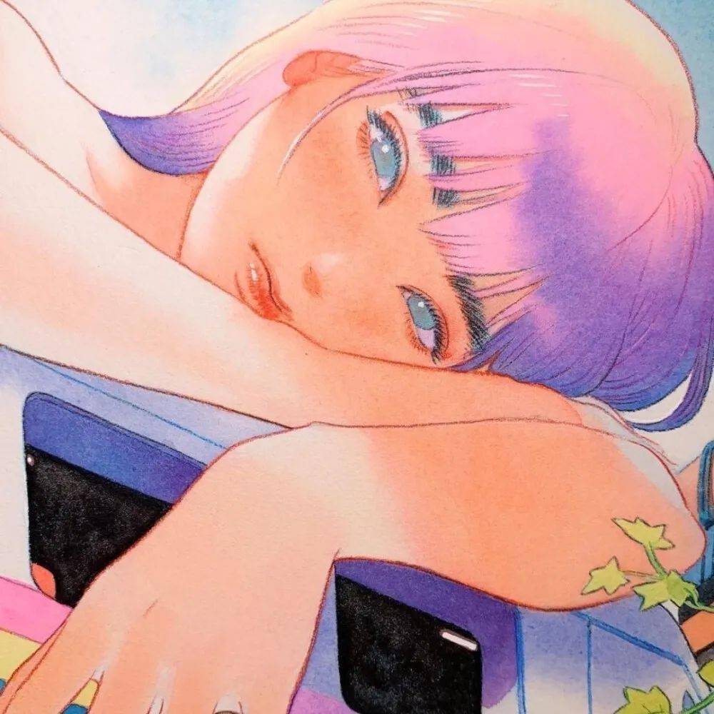 女生动漫头像 眼神迷离_侵权_来自_图文