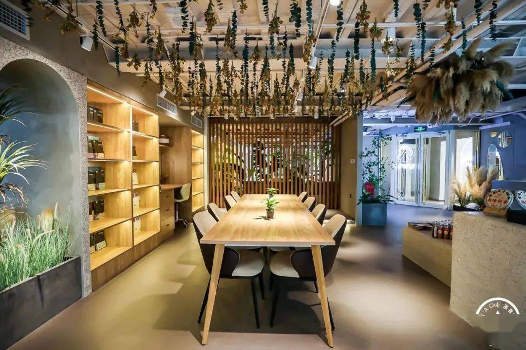 t·a club茶书吧店内布局分明,环境宜人,格调优雅,随处布置的绿色植物