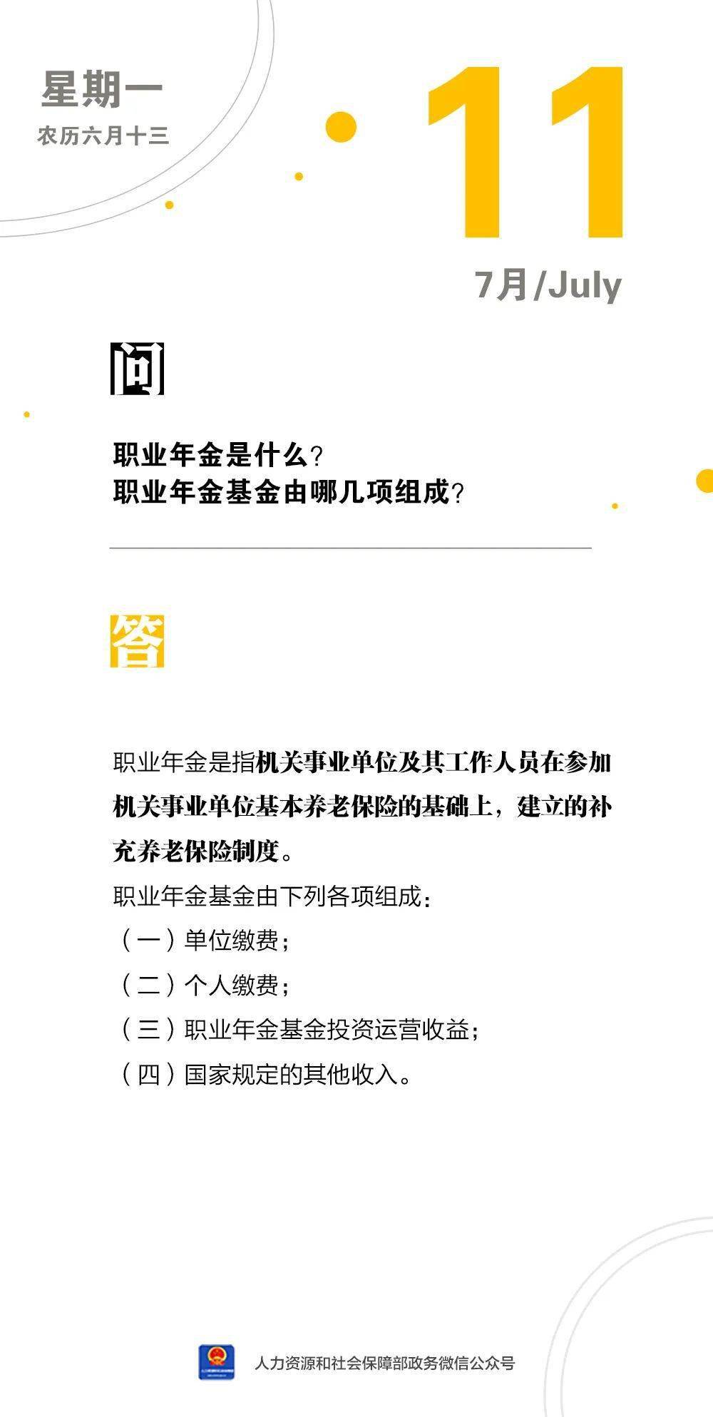 人社日课·7月11日】职业年金是什么？职业年金基金由哪几项组成？_搜狐网
