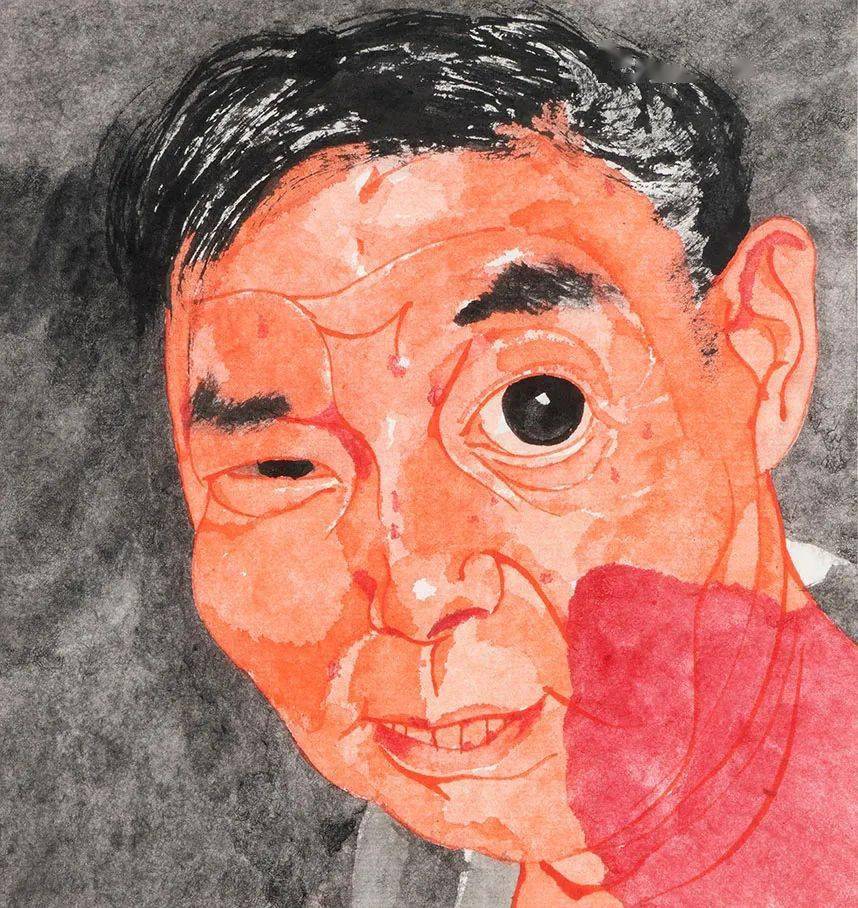 方力钧水墨 | "生与熟"之间——对方力钧人物画的一种解读_对象_先生