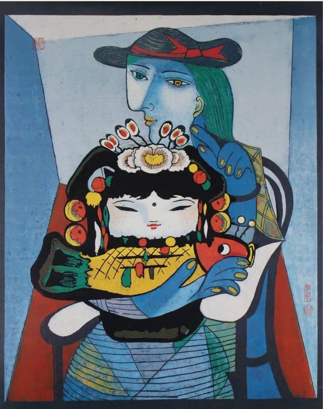 全国名家水印版画,正在崇明这里展出_cm_木刻_套色