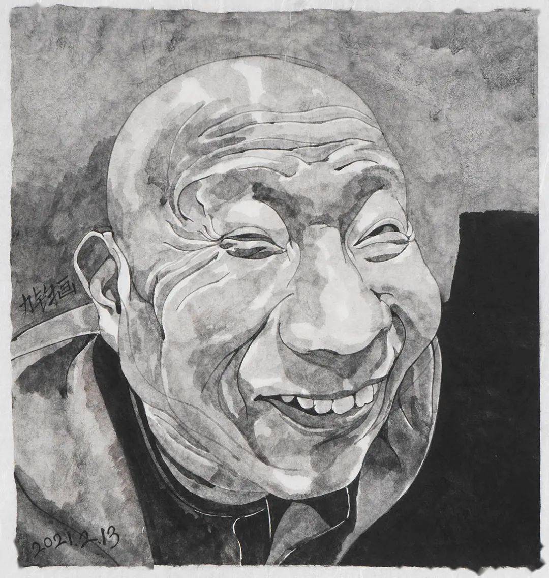 方力钧水墨展方力钧作品中的肖像与水墨