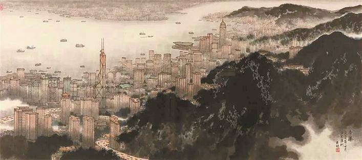 水墨《香港》以百万港币成交_搜狐网