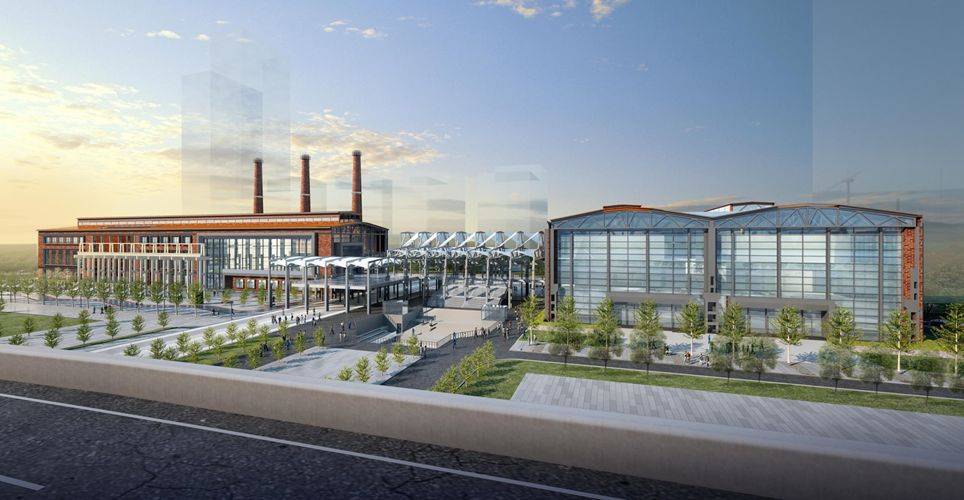 吴淞创新城宝杨路首发项目建设热火朝天_施工_工业_广场