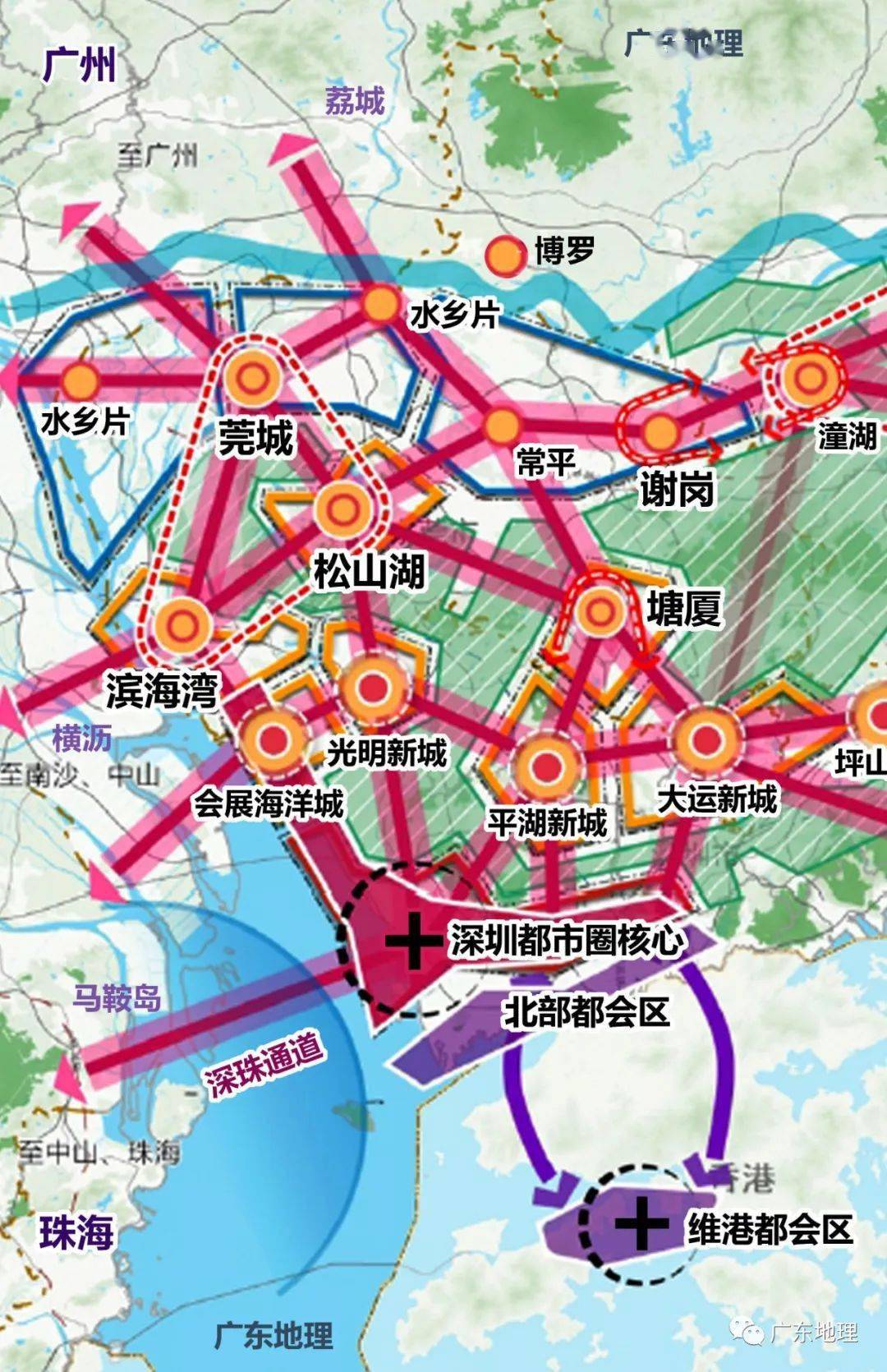 深圳都市圈重新划分"势力范围",河源都市区"出圈"?_碧道_节点_指引