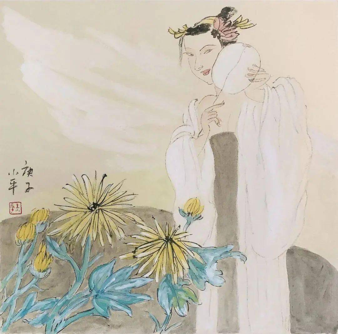 国画天地】王小平笔下的人物有一种娴静安祥之美_艺术_北京画院_作品