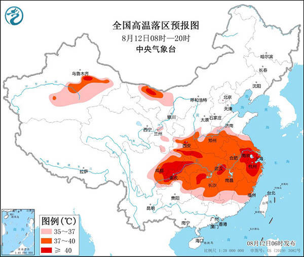 未来十天南方地区高温持续，局地最高气温可达40℃或以上