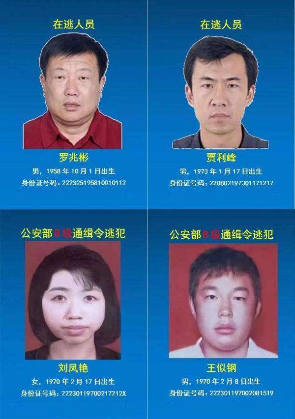 b级通缉令!看到这4人立马报警!_白城市_公安_夜航