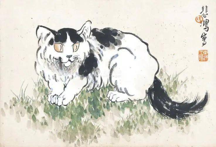 徐悲鴻風の「双猫図」 徐悲鸿画猫_搜狐网