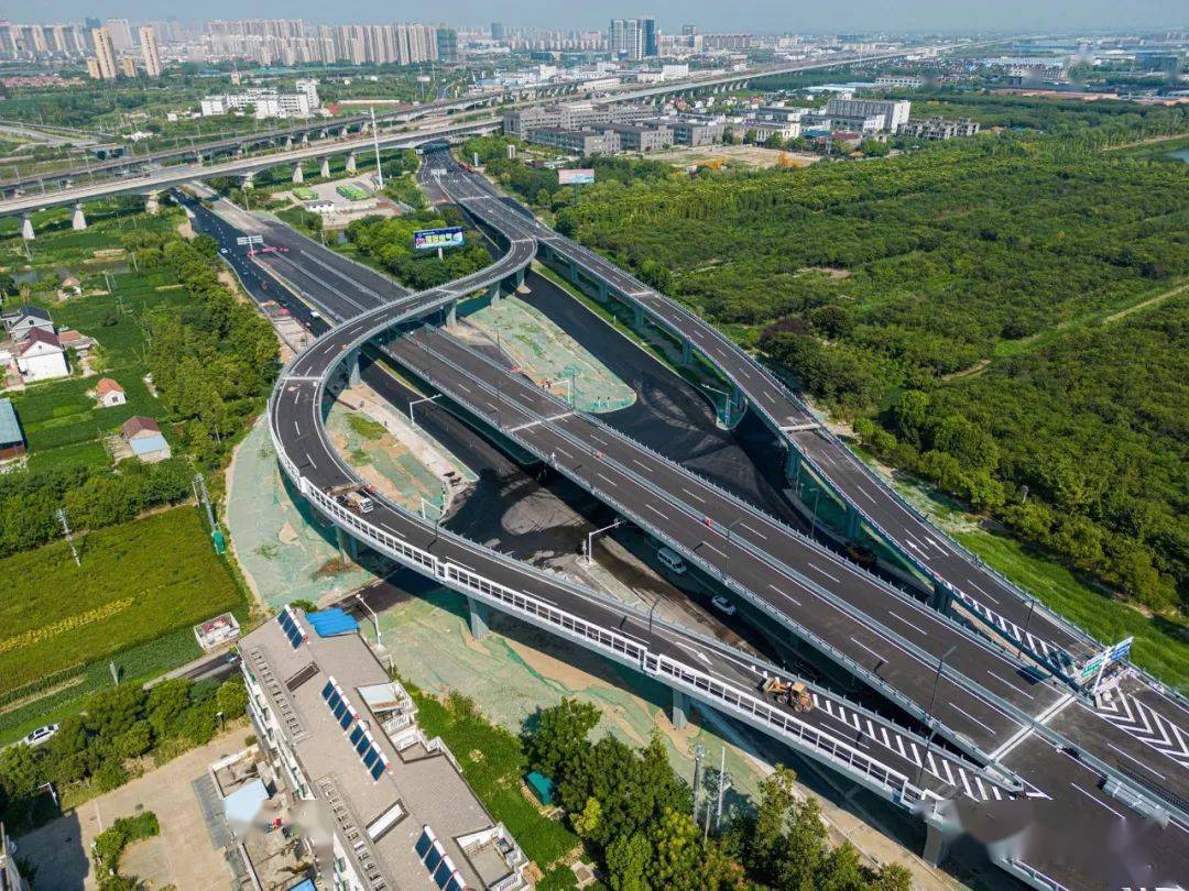 海安328快速路高清航拍,宛如一条"巨龙"!_大道_国道_工程