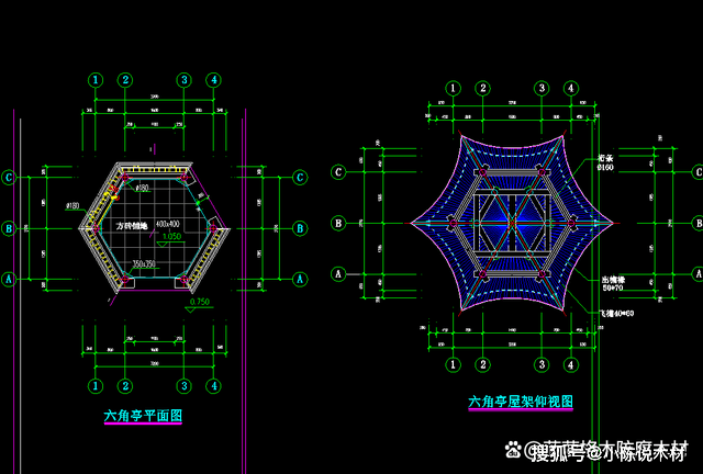 cad亭子平面图画法图片