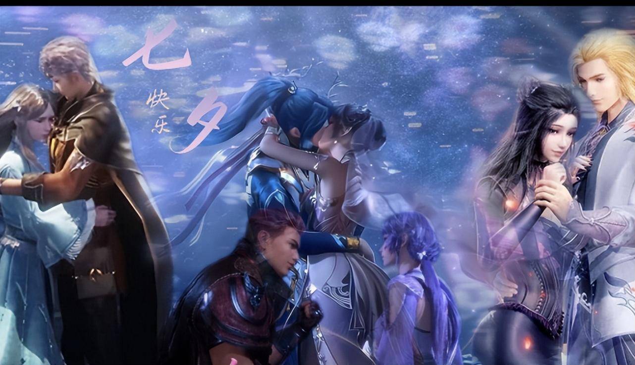 斗罗大陆:七夕节女神壁纸公开,阿银和小舞仙女下凡,太有气质了_官方