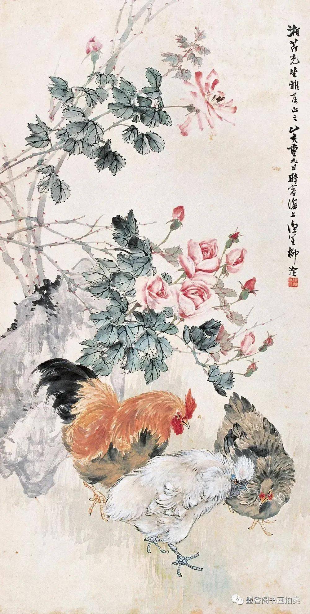 民国画家柳滨的海派花鸟画,清新不艳俗_波罗蜜_般若_书画