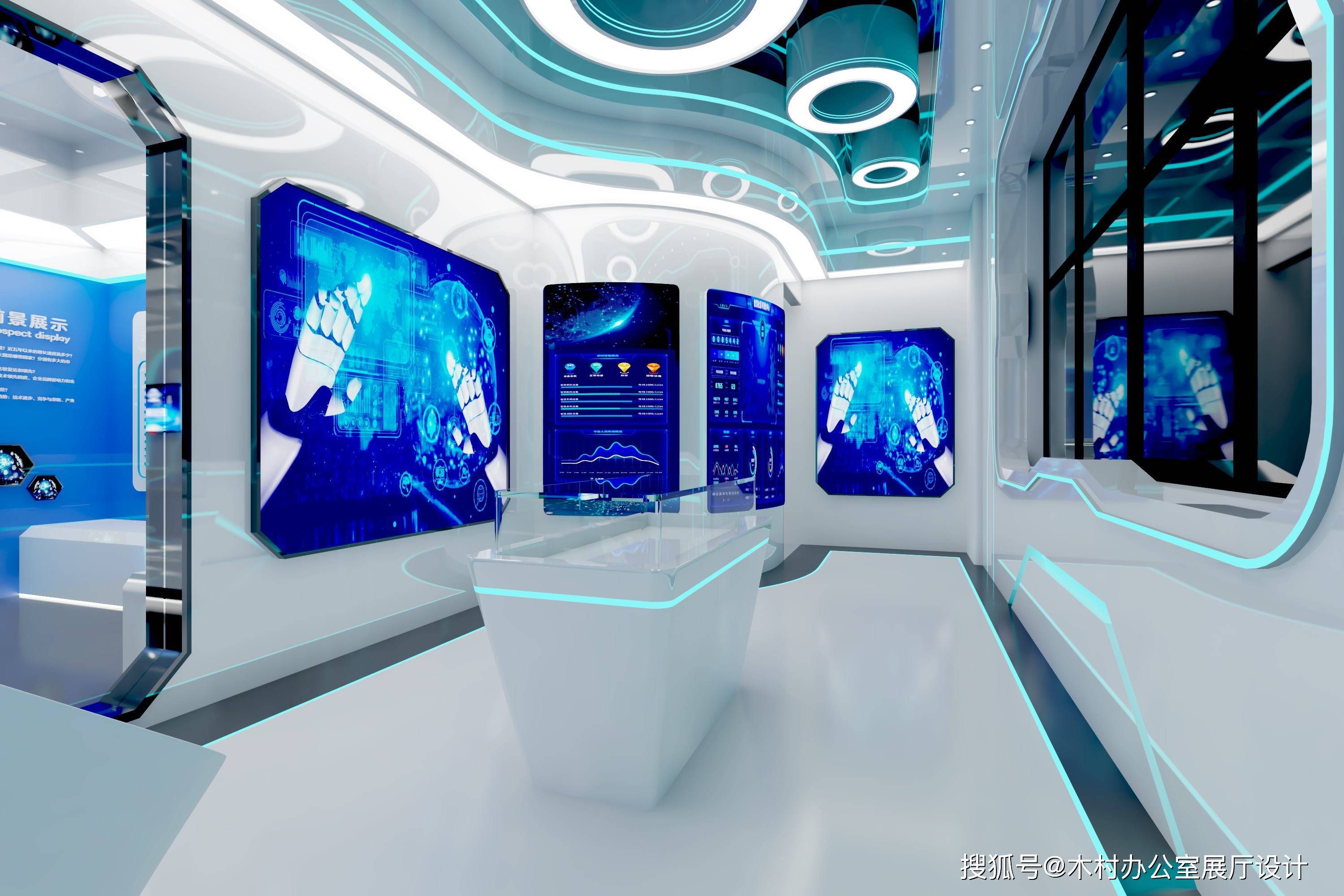 现代科技感展厅设计_直播间_购物_办公