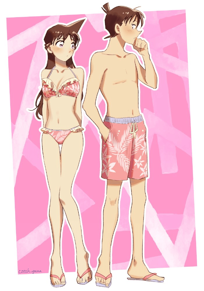 柯南壁纸|谁不喜欢看泳装呢?_游泳_twi_夏天
