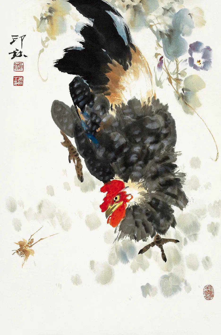 萧朗画鸡:雄鸡赳赳, 母鸡柔柔_先生_公鸡_德善