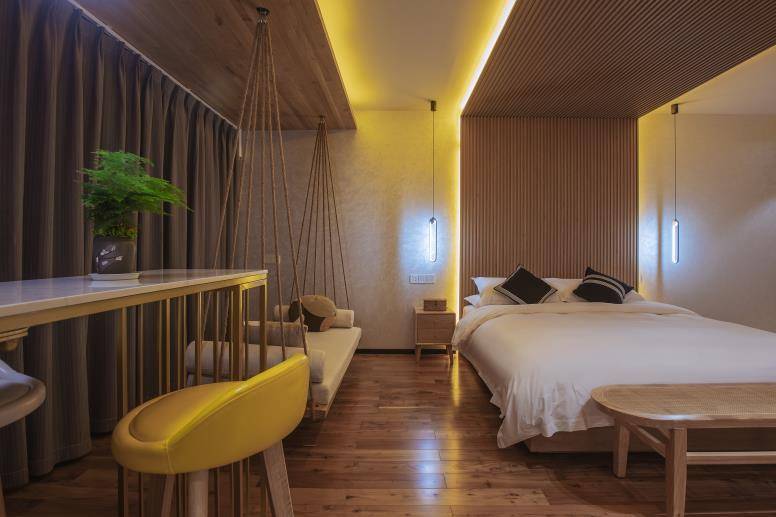 浙江台州神仙居朴宿拾光民宿,仿佛一座城堡,室内可观赏如画山景_客房