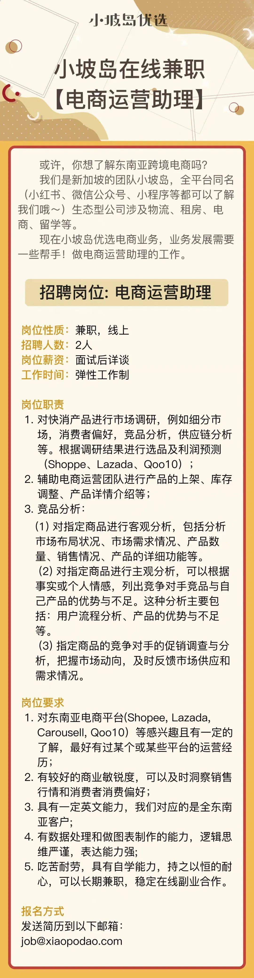 学生党友好，小坡岛团队多个职位开放招聘线上兼职啦！_搜狐网