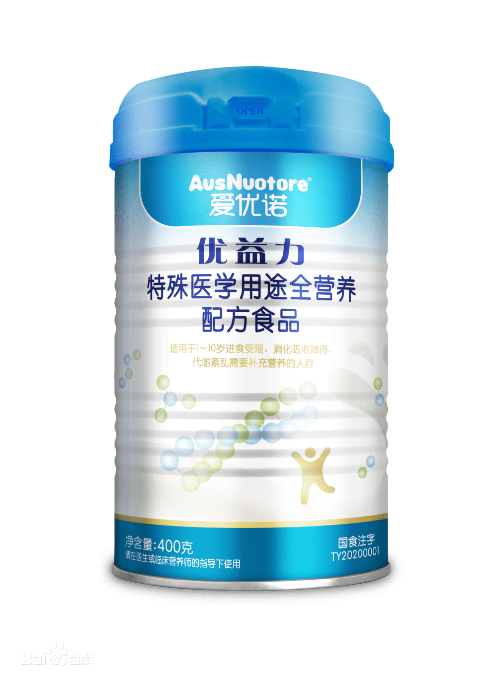 产品名称:爱优诺优益力特殊医学用途全营养配方食品注册号:国食注字ty