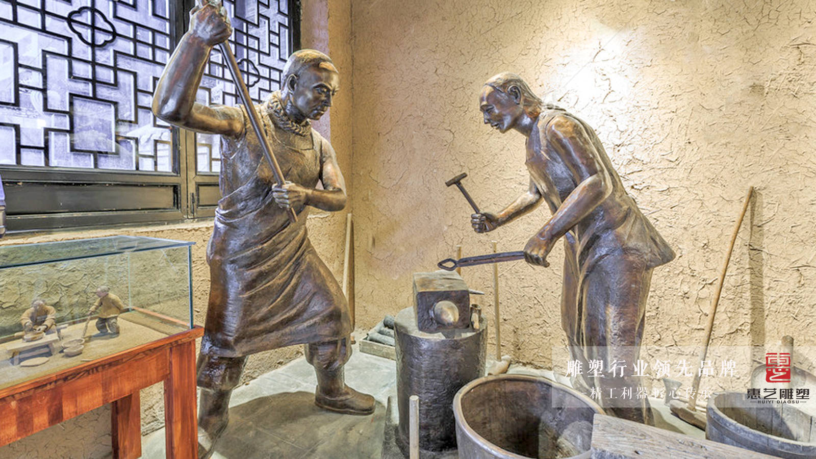 打铁匠 ,民间传统,铸铜人物雕塑打铁炉,打铁匠,铸铜人物雕塑铸铜人物