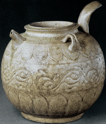 南朝68青瓷刻花莲瓣纹单柄壶故宫博物院藏唐68越窑秘色瓷八棱瓶