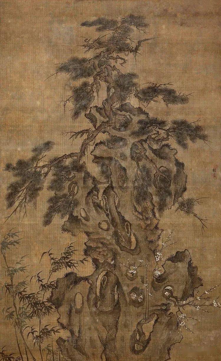 立轴林良 双鹰图 立轴明 林良 花鸟明 林良 花鸟明 林良 秋鹰林良(款)