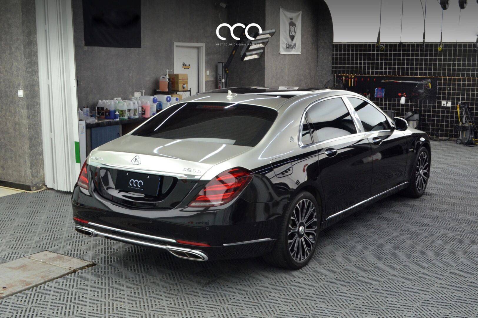 漫彩改色膜奔驰双拼迈巴赫香槟金,低调奢华的颜色温柔细腻_搜狐汽车