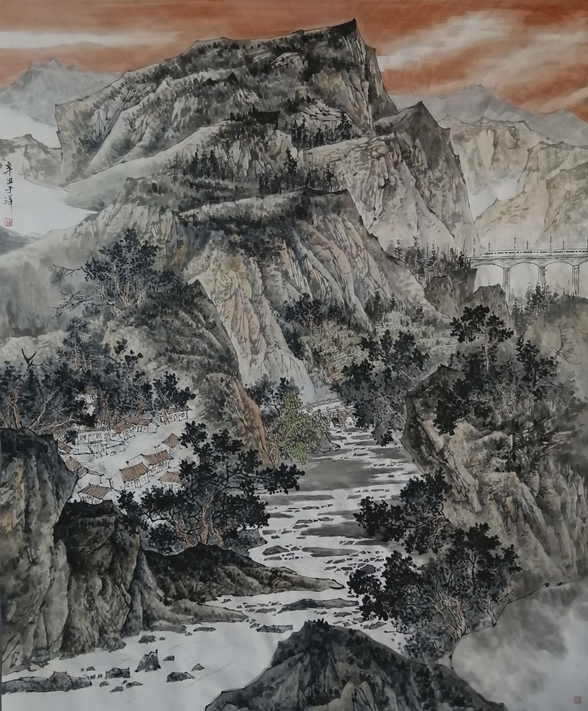 山水画家于洋作品欣赏_老头_新篇_乡村