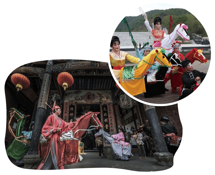 右手提马鞭左手抓马颈跳一曲淳安竹马更在于风景之秀,之静古道之美