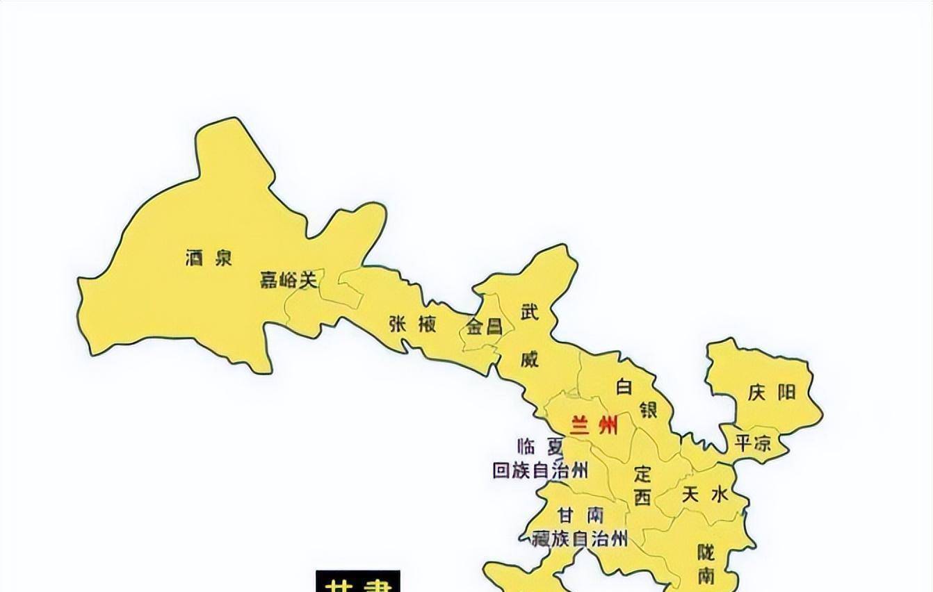中国甘肃县市地图高清图片
