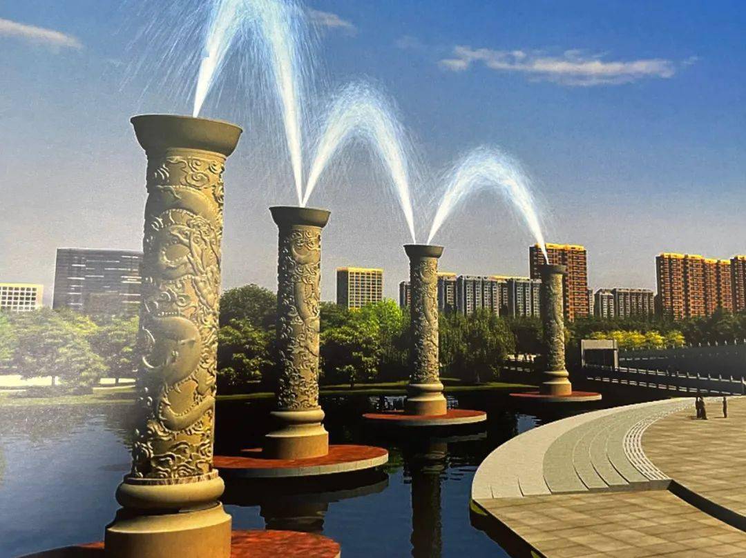 即将上线!咸阳统一广场龙柱喷泉视觉盛宴来了