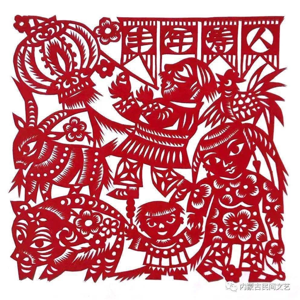内蒙古《老包头农事》民俗系列剪纸作品赏析_王红川_炭垛_古米