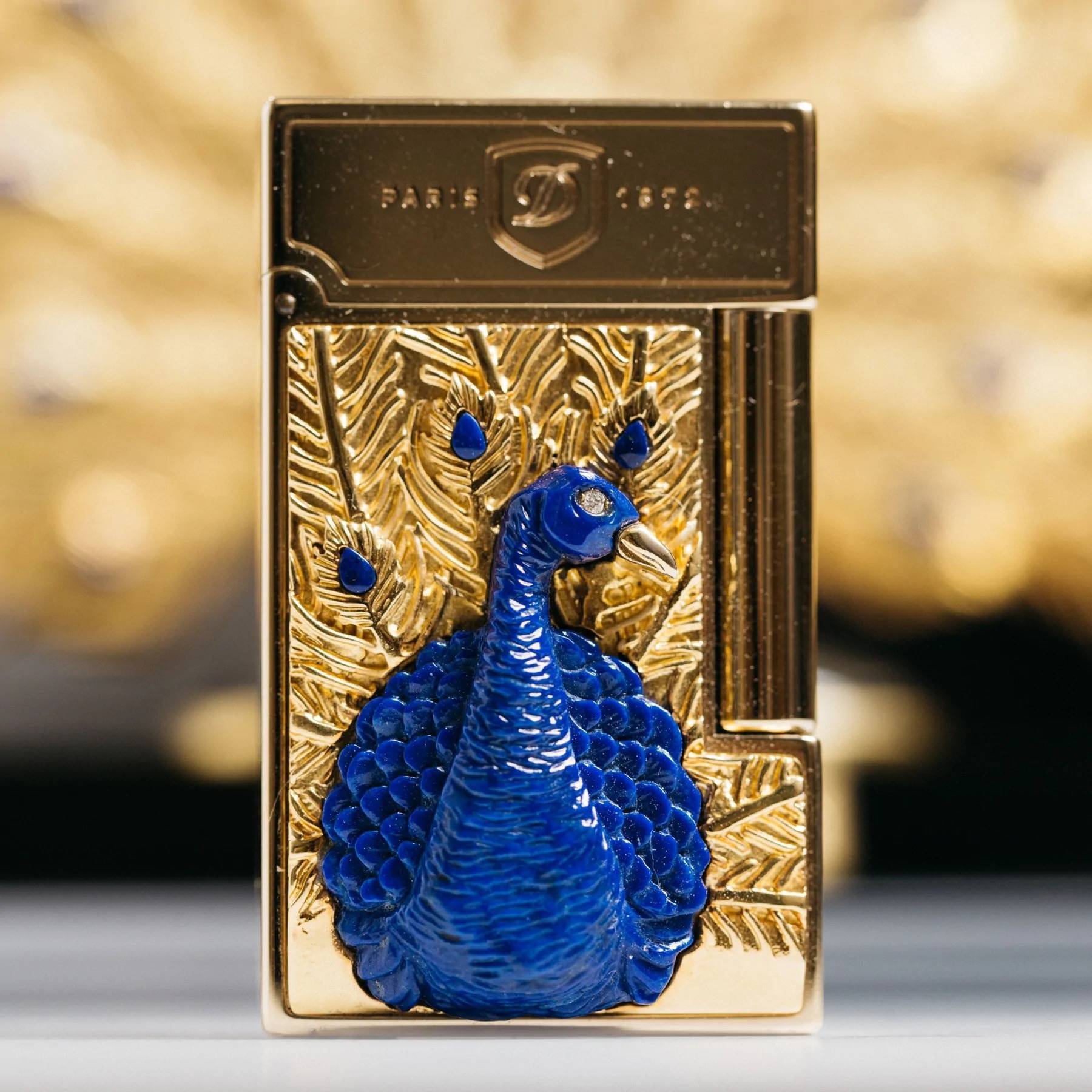 2018年特殊定制款孔雀开屏peacock 打火机法国都彭高端定制系列