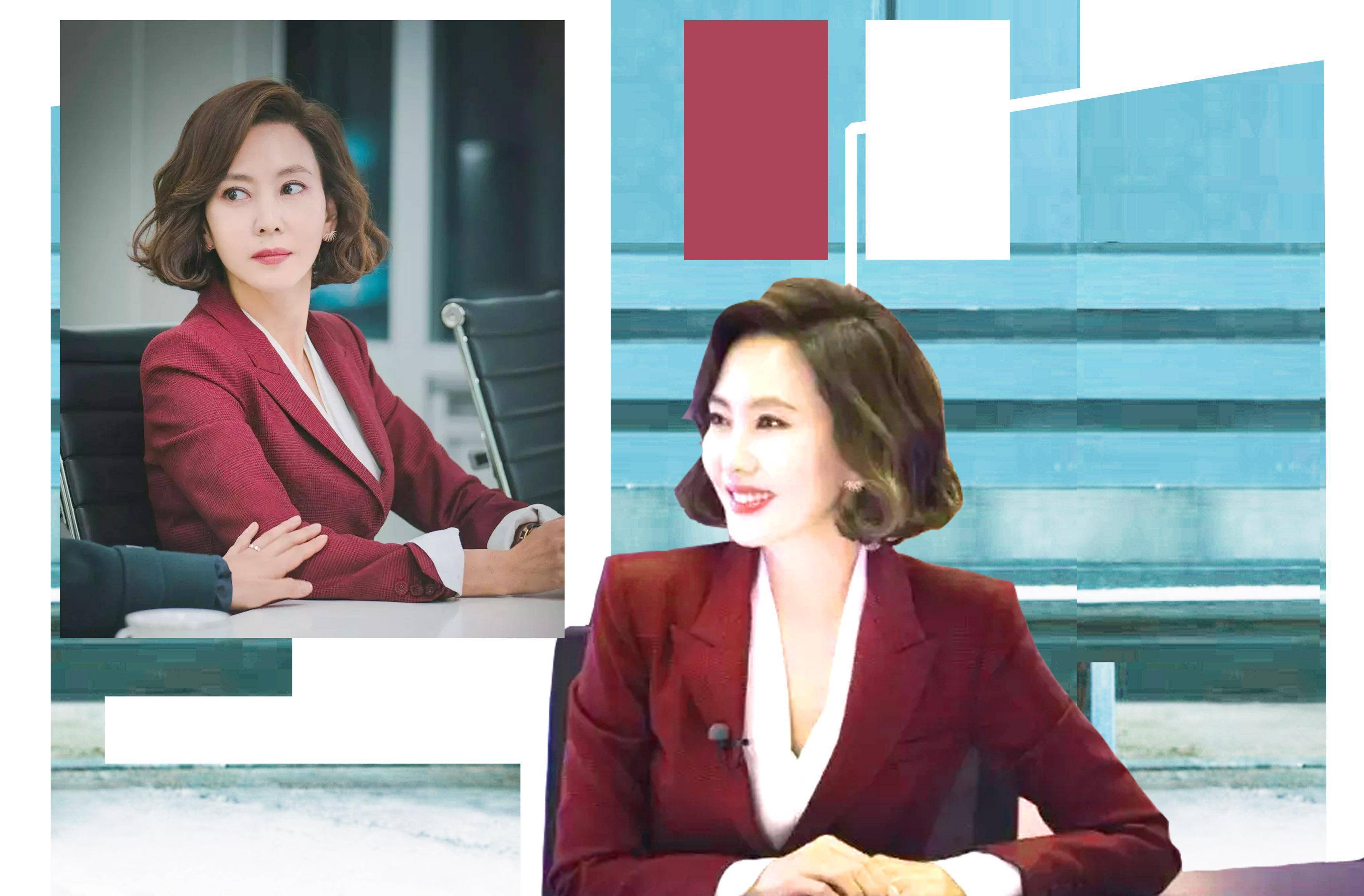 50岁金南珠有多时髦?一件西装穿出2米8的气场,惊艳了整个时尚圈