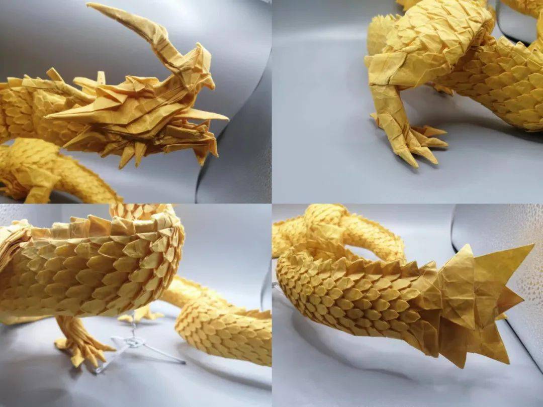 现代折纸是一门小众艺术很多时候只能靠自学慢慢摸索制作"龙神"时由于