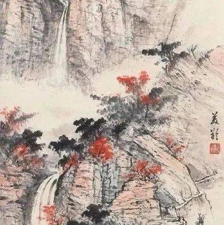 【书画欣赏】 宋美龄秋韵图_秋山_行为_免责