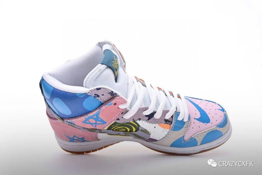 耐克鸳鸯 nike sb dunk high thomas campbell 彩色涂鸦高帮运动鞋