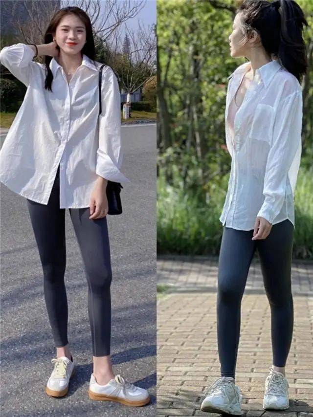 宽松遮肉的阔腿裤,要么是贴身利落的鲨鱼裤这么搭更美_身材_时尚_裤子