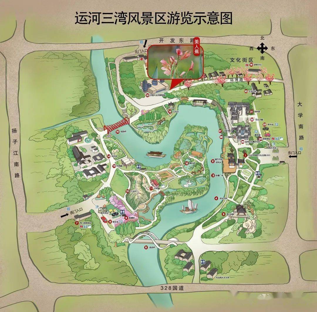 扬州三湾风景区地图图片