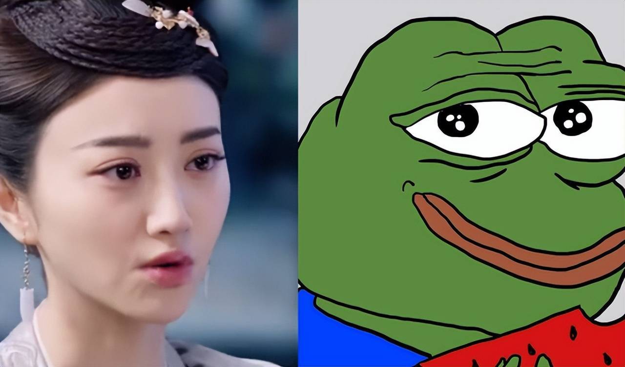 没想到,做出来的效果过于夸张,看起来与表情包"悲伤蛙"极为神似.