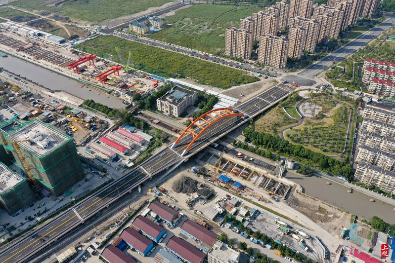 连通闵行徐汇,景东路跨春申塘大桥已竣工,预计本月底通车_梅陇_地区
