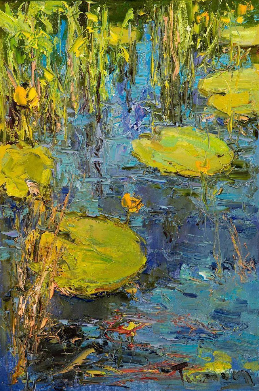 奔放的油画笔触,让花儿翩翩起舞_朱马巴耶夫_作品_俄罗斯