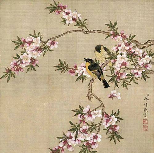 灼灼桃花，绝美诗画，与君共赏！_桃树_佚名_书屋