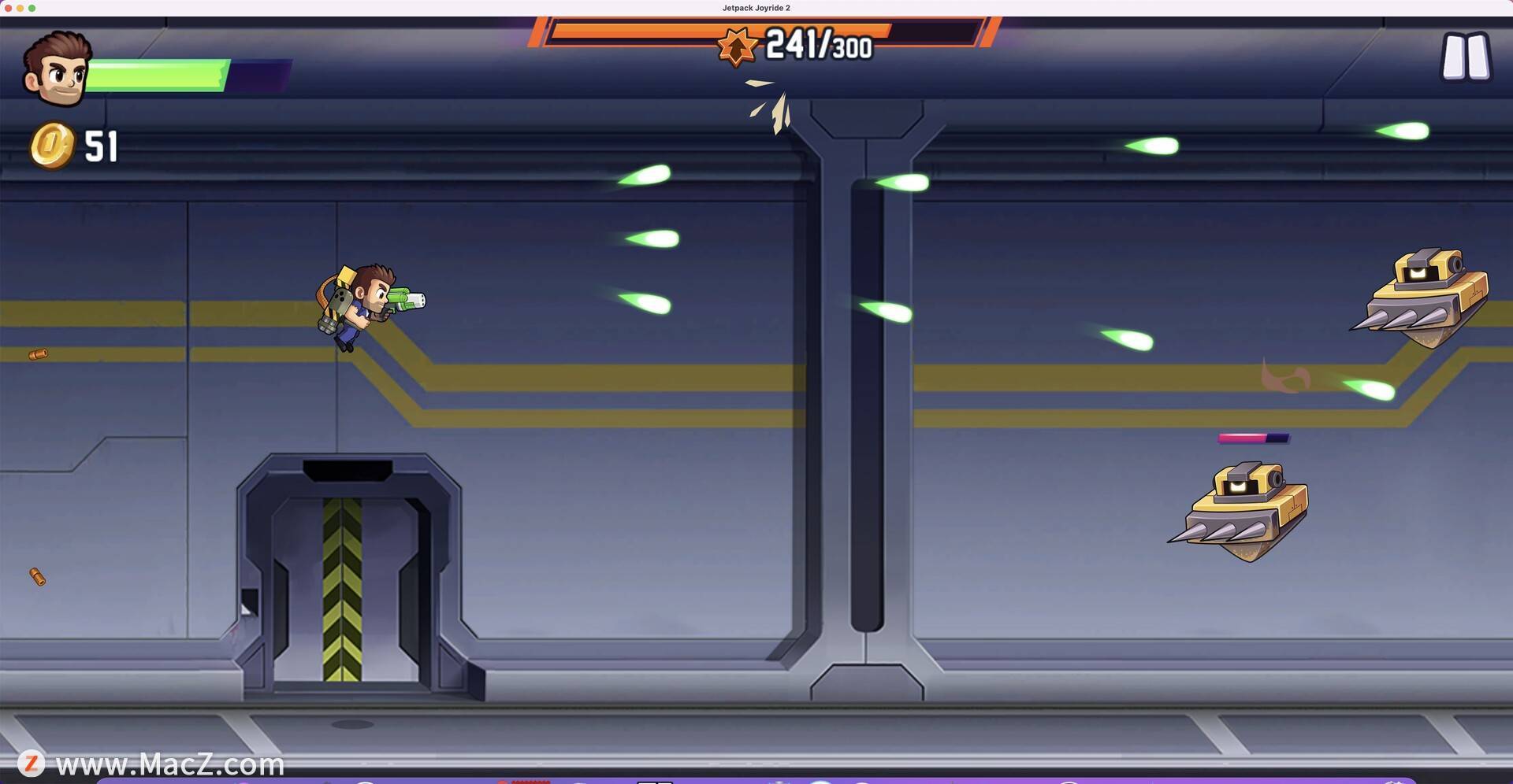 jetpack joyride 2(瘋狂噴氣機 2) for mac射擊遊戲_新機制_動畫_高清