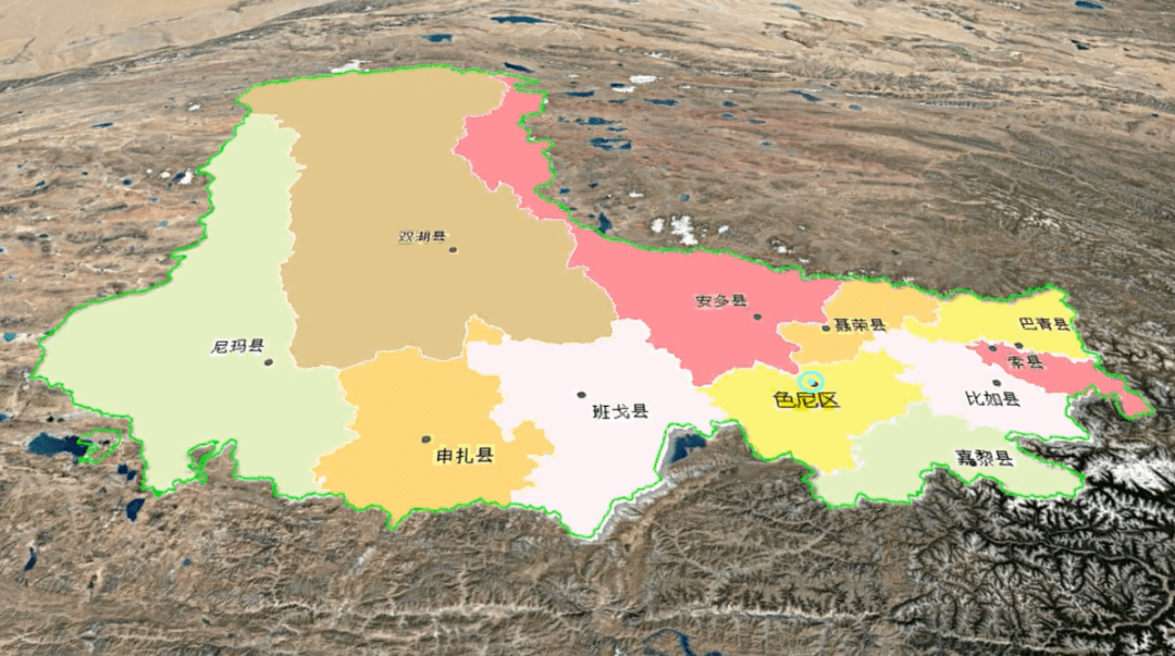 那曲市总面积达43万平方公里,下辖一个区和十个县.