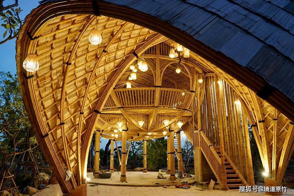全球双层低碳环保可持续竹建筑餐厅 竹亭 竹屋 竹结构 竹景观_竹子